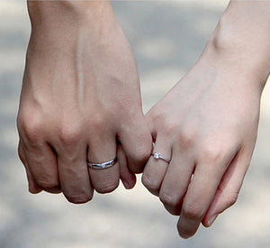 Sterling silver Romantic couple rings