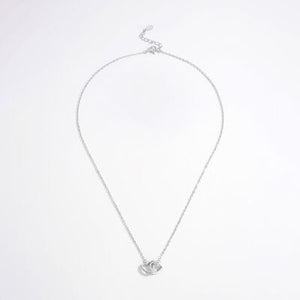 925 Sterling Silver Inlaid Zircon Heart Necklace