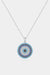 925 Sterling Silver Round Shape Artificial Turquoise Pendant Necklace