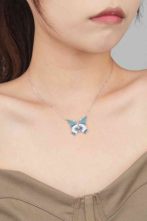 Butterfly Pendant Zircon Necklace